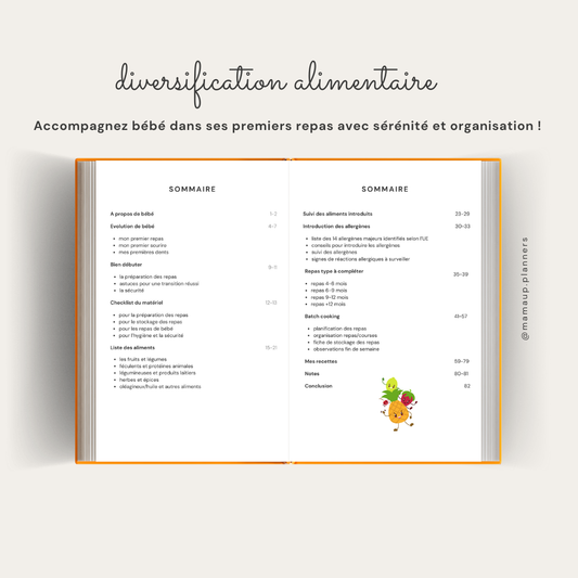 Carnet de suivi - Diversification alimentaire